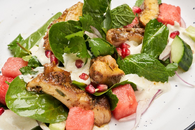 Baby Spinach and Moroccan Chicken Salad
